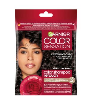 Garnier - Coloration semi-permanente sans ammoniaque Color Shampoo Retouch Color Sensation - 3.0 : Châtain foncé