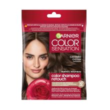 Garnier - Coloration semi-permanente sans ammoniaque Color Shampoo Retouch Color Sensation - 4.0 : Châtain