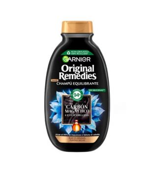 Garnier - Magnetic Carbon and Black Seed Oil Balancing Shampoo Original Remedies 300 ml - Racines grasses, pointes sèches