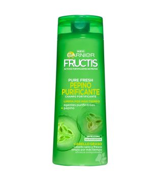 Garnier - Pure Fresh shampooing Fructis Purification de concombre - Graisse de cheveux sans silicone sans paraben