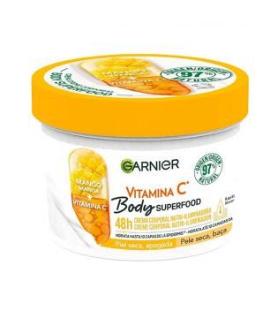 Garnier - Crème corps nutri-éclaircissante Body Superfood - Mangue : Peau sèche et terne
