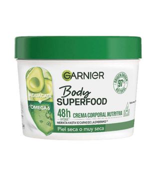 Garnier - Crème corps nourrissante Body Superfood - Avocat : Peaux sèches à très sèches