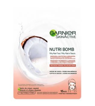 Garnier - Masque visage nourrissant et éclairant Nutri Bomb - Lait de coco