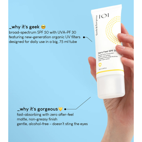 Geek & Gorgeous - Protection solaire pour le visage Zero Peel SPF 50