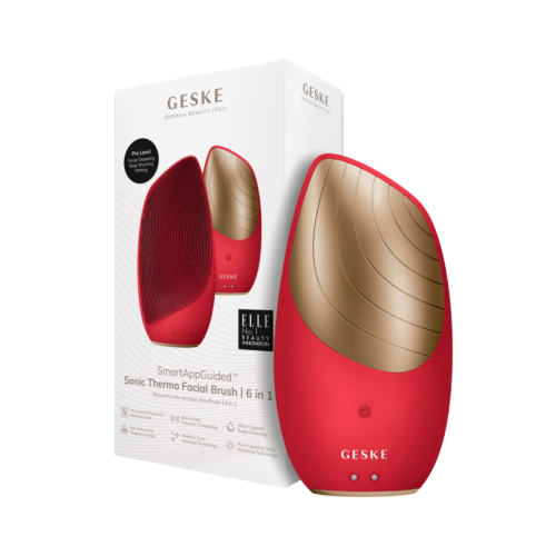 GESKE - *I love myself* - Brosse nettoyante et massante visage 6 en 1 Sonic Thermo - Red