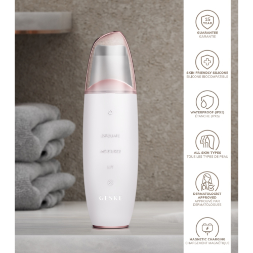 GESKE - Nettoyant MicroCurrent Skin Scrubber & Blackhead Remover 9 en 1 - Or rose blanc