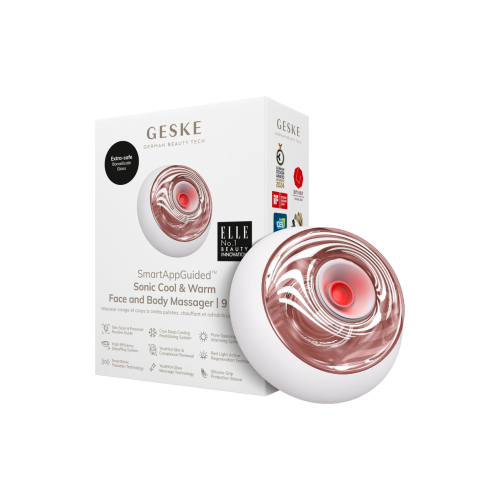 GESKE - Appareil de massage visage et corps 9 en 1 Sonic Warm & Cool - White Rose Gold