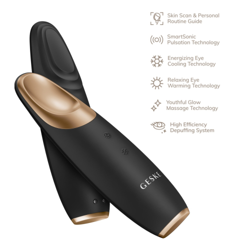 GESKE - Masseur Contour des Yeux Warm & Cool Energizer 6 en 1 - Noir