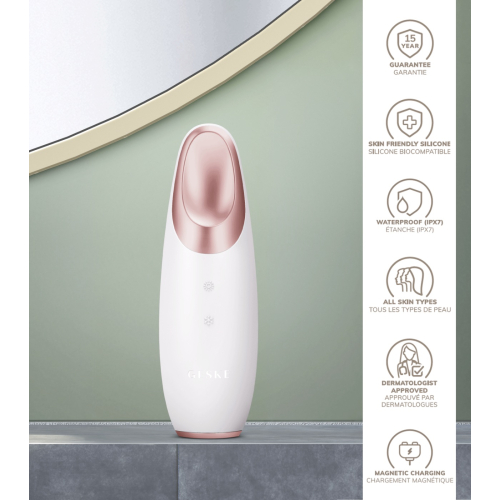 GESKE - Masseur Contour des Yeux Warm & Cool Energizer  6 en 1 - Or Rose Blanc