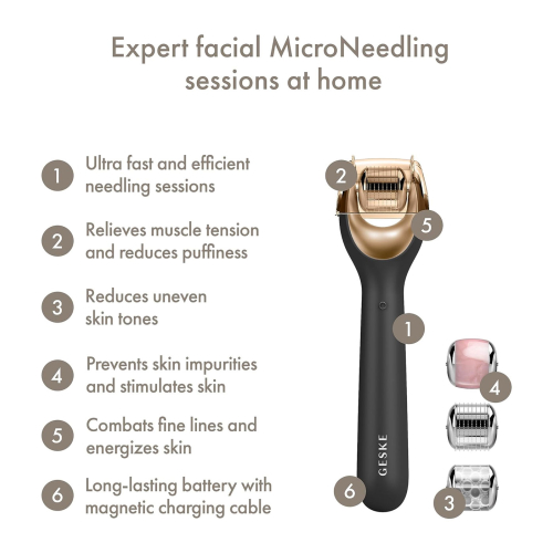 GESKE - Rouleau facial à micro-aiguilles 9 en 1 - Or noir