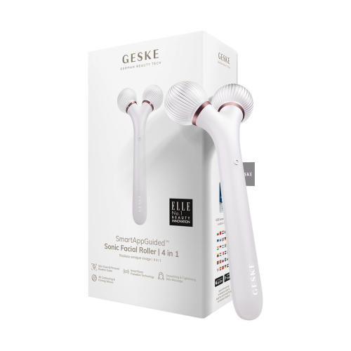 GESKE - Rouleau Facial Sonique 4 en 1 - Or Rose Blanc