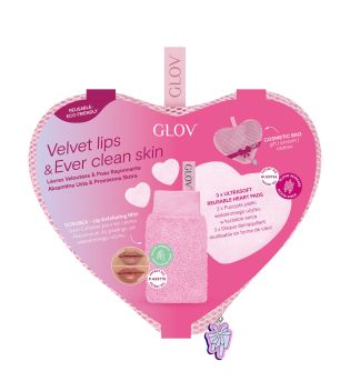 GLOV - *Amore Collection* - Ensemble de disques pour le visage et de gants exfoliants pour les lèvres Velvet Lips And Ever Clean Skin