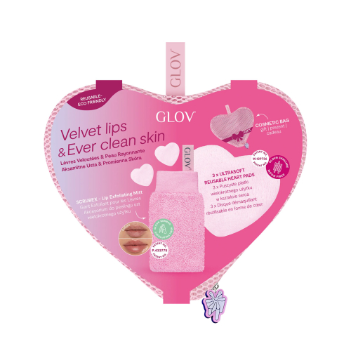 GLOV - *Amore Collection* - Ensemble de disques pour le visage et de gants exfoliants pour les lèvres Velvet Lips And Ever Clean Skin