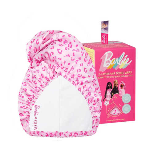 GLOV - *Barbie* - Serviette turban en satin et tissu - Pink Panther