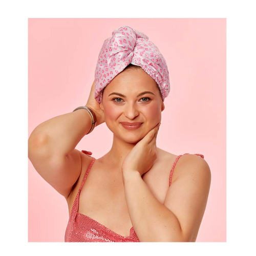 GLOV - *Barbie* - Serviette turban en satin et tissu - Pink Panther
