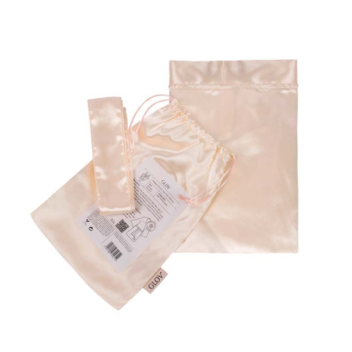 GLOV - Peignoir en Satin Kimono Style - Champagne