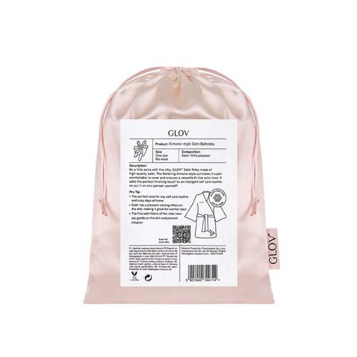 GLOV - Peignoir en Satin Kimono Style - Champagne