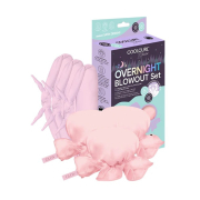 GLOV – Ensemble de cheveux avec rouleaux à friser sans chaleur + mini bonnets en satin Overnight Blowout Set