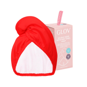 GLOV - Serviette turban en satin et tissu - Rouge