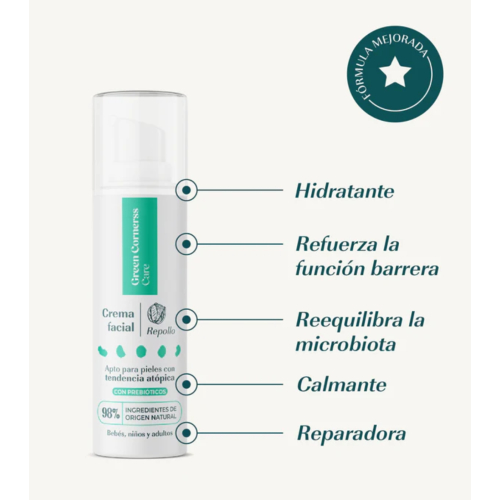 Green Cornerss - Crème hydratante visage au chou - Peau atopique