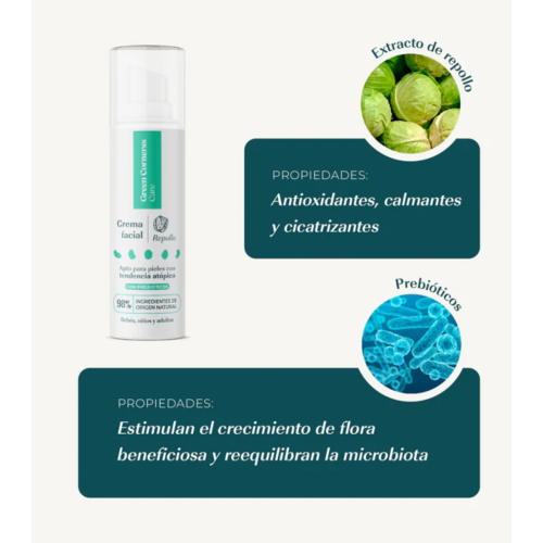 Green Cornerss - Crème hydratante visage au chou - Peau atopique