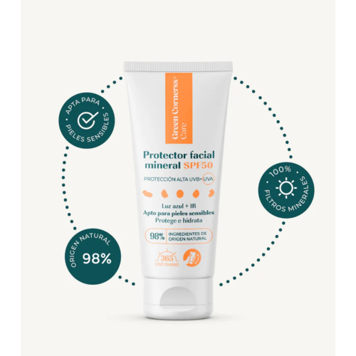 Green Cornerss - Crème solaire minérale teintée SPF 50 - Peaux sensibles