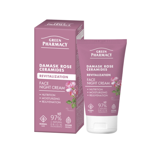 Green Pharmacy - Crème Visage Nuit Revitalisante - Rosa damascena + Ceramidas