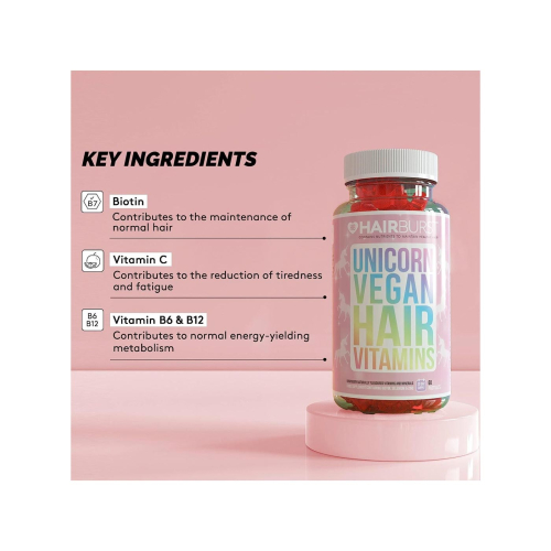 Hairburst - Vitamines capillaires végétaliennes à croquer Unicorn