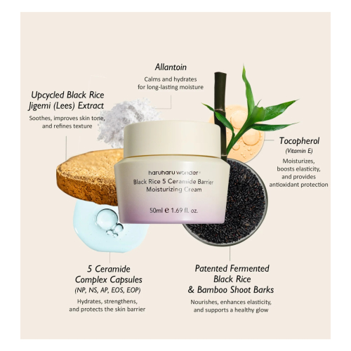 Haruharu Wonder - Crème hydratante pour le visage Black Rice 5 Ceramide Barrier