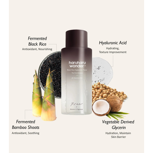 Haruharu Wonder - Tonique visage Black Rice Hyaluronic Free Fragance - 300ml 