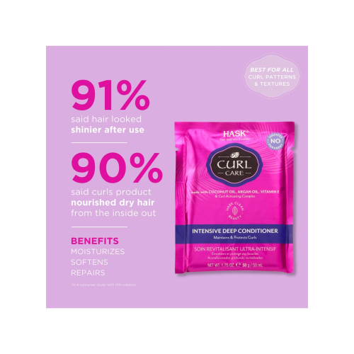 Hask - Après-shampooing revitalisant Deep Curl Curl Care - Huile de noix de coco, huile d'argan et vitamine E