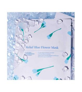 Hyggee - Masque facial en cellulose à l'aloe vera et à l'allantoïne Relief Blue Flower