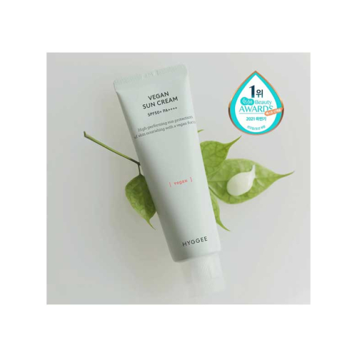 Hyggee - Crème solaire nourrissante pour le visage SPF50+ Vegan Sun Cream
