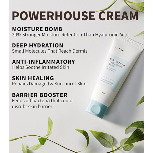 iUNIK - Crème hydratante pour le visage Beta-Glucan