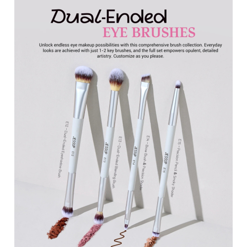 Jessup Beauty - *Innovation in Hand, Beauty in Heart* - Ensemble de 7 pinceaux doubles - Quiet Gray