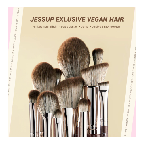 Jessup Beauty - *Makeup Essentials in a Box* - Ensemble de 15 pinceaux - Shimmer Brown