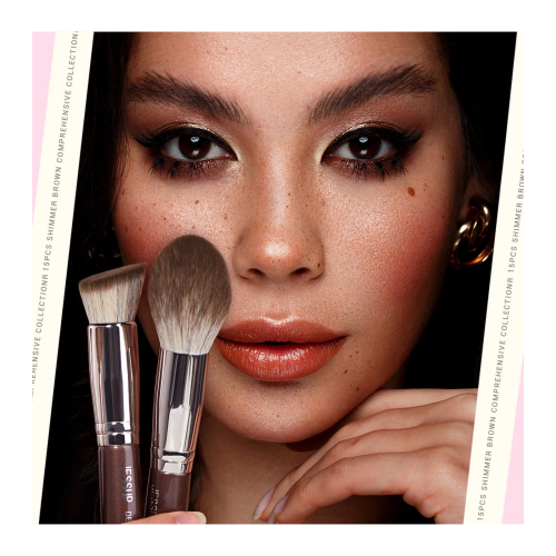 Jessup Beauty - *Makeup Essentials in a Box* - Ensemble de 15 pinceaux - Shimmer Brown