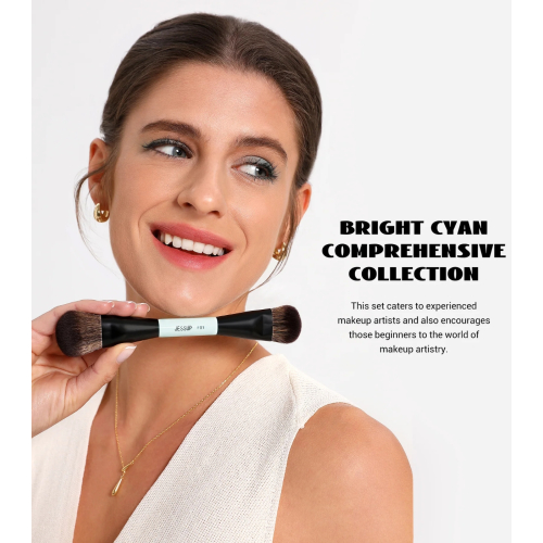Jessup Beauty - *Makeup Lover Collection V* - Lot de 2 pinceaux doubles - Bright Cyan