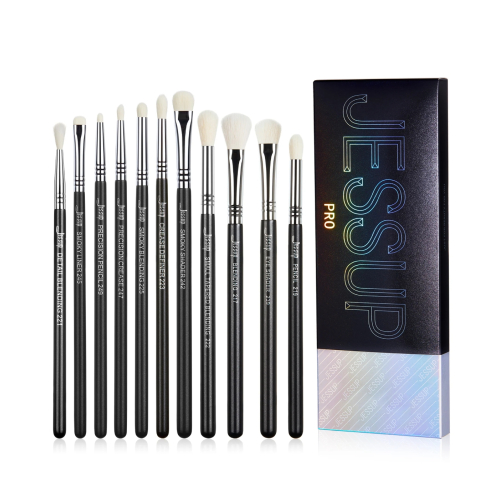 Jessup Beauty - Ensemble de pinceaux PRO 11pcs - T340: Black/Silver