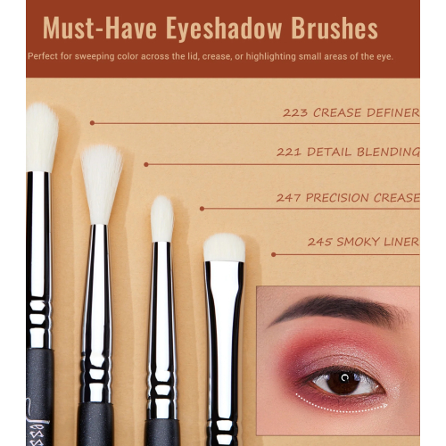 Jessup Beauty - Ensemble de pinceaux PRO 11pcs - T340: Black/Silver