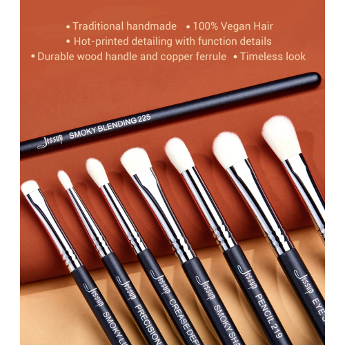 Jessup Beauty - Ensemble de pinceaux PRO 11pcs - T340: Black/Silver