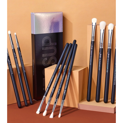 Jessup Beauty - Ensemble de pinceaux PRO 11pcs - T340: Black/Silver