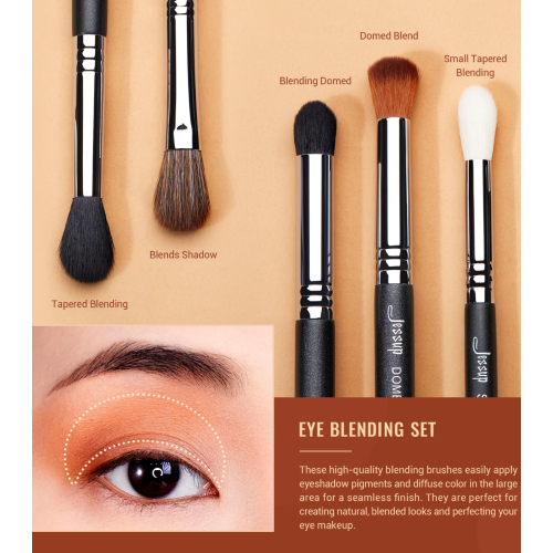 Jessup Beauty - Ensemble de pinceaux PRO 13 pièces - T338: Black/Silver