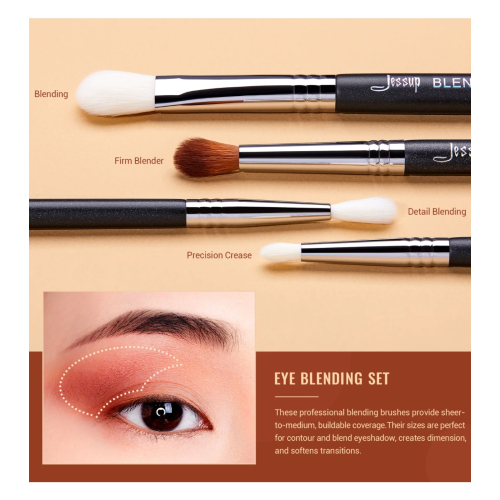 Jessup Beauty - Ensemble de pinceaux PRO 13 pièces - T338: Black/Silver