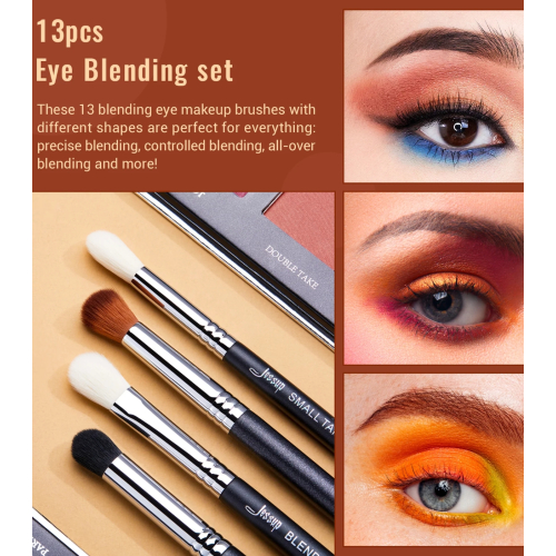 Jessup Beauty - Ensemble de pinceaux PRO 13 pièces - T338: Black/Silver