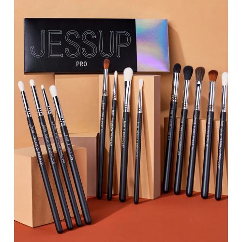 Jessup Beauty - Ensemble de pinceaux PRO 13 pièces - T338: Black/Silver