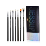Jessup Beauty - Ensemble de pinceaux PRO 7pcs - T334: Black/Silver