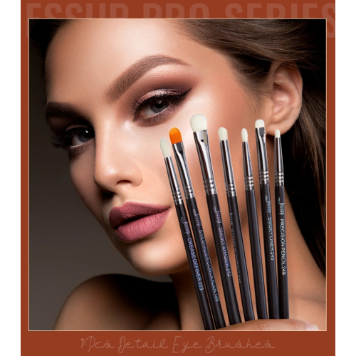 Jessup Beauty - Ensemble de pinceaux PRO 7pcs - T334: Black/Silver