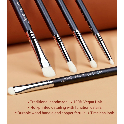 Jessup Beauty - Ensemble de pinceaux PRO 7pcs - T334: Black/Silver