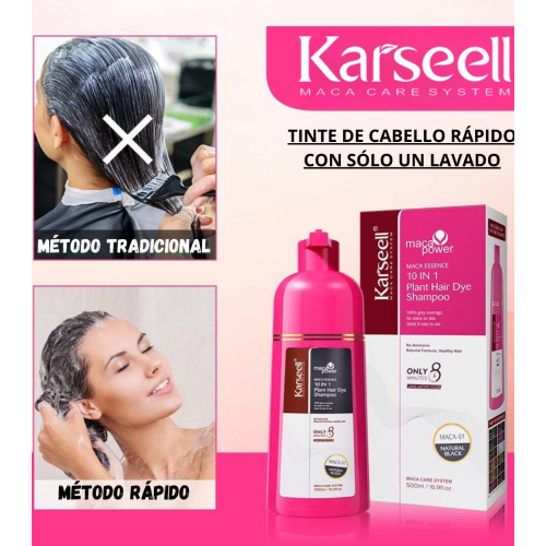 Karseell - Shampoing colorant 10 en 1 - Noir